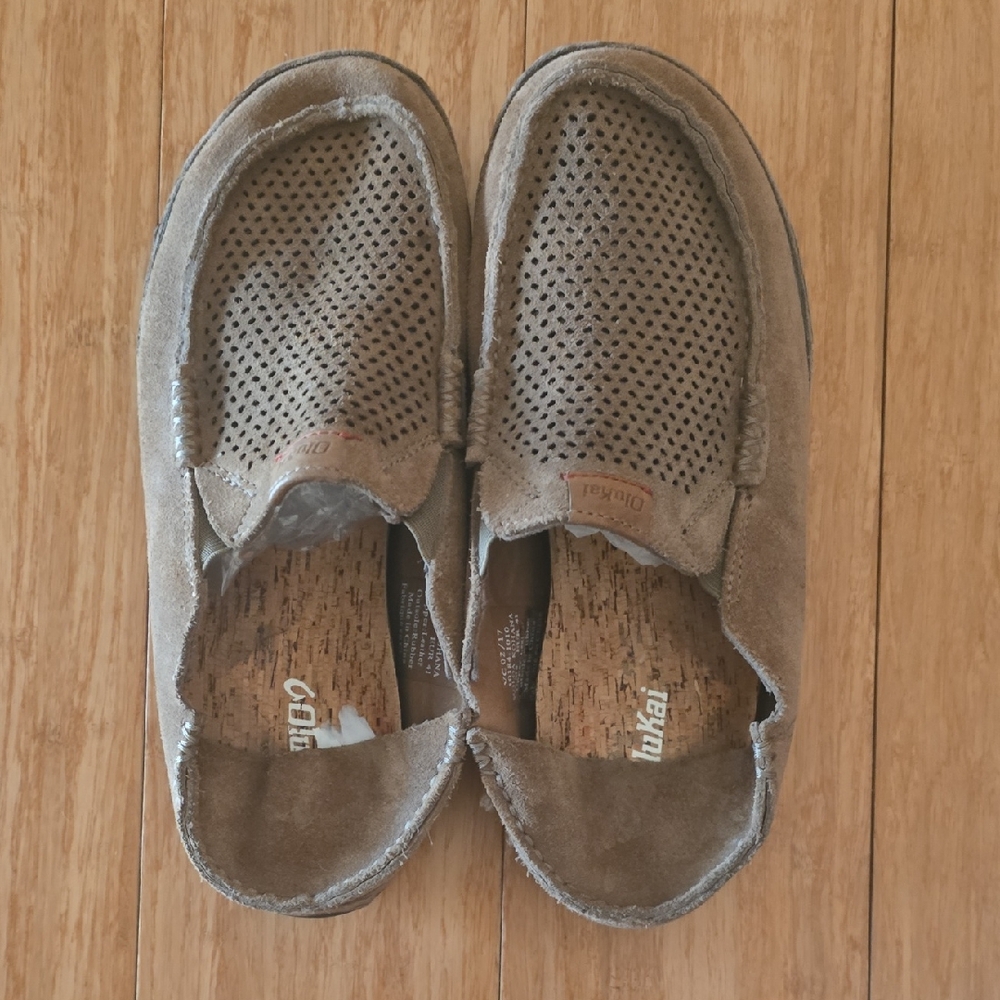 OluKai Brown Suede Loafers
